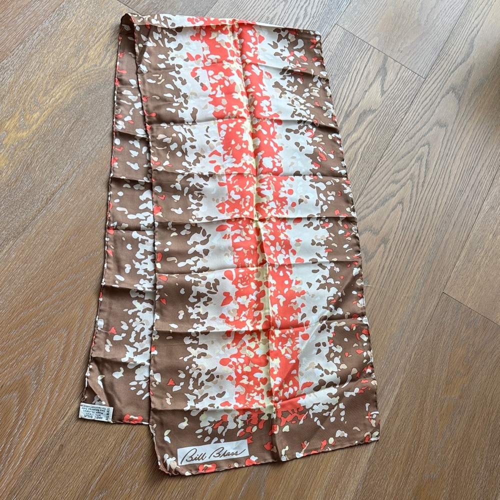 Vintage 100% silk Bill Blass Speckled Patterned Scarf